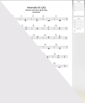 Intervals Lvl.1 Worksheet Package (A-F) 180 questions